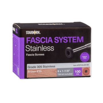 Screws with Driver Bit for Deckfast® Fascia System by Starborn - Gray #37 - #10 x 1-7/8 in - 100 pack